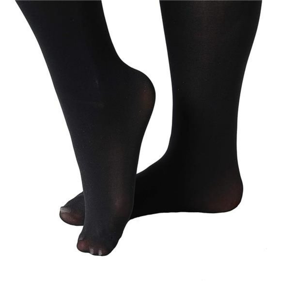 2 Pc Women's Plus Size Black Pantyhose Tights Sexy Stockings Lingerie - Picture 5 of 5